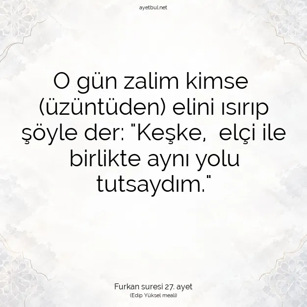 Ayetbul | Kuran Mealleri | Quran | Furkan suresi 27. ayet