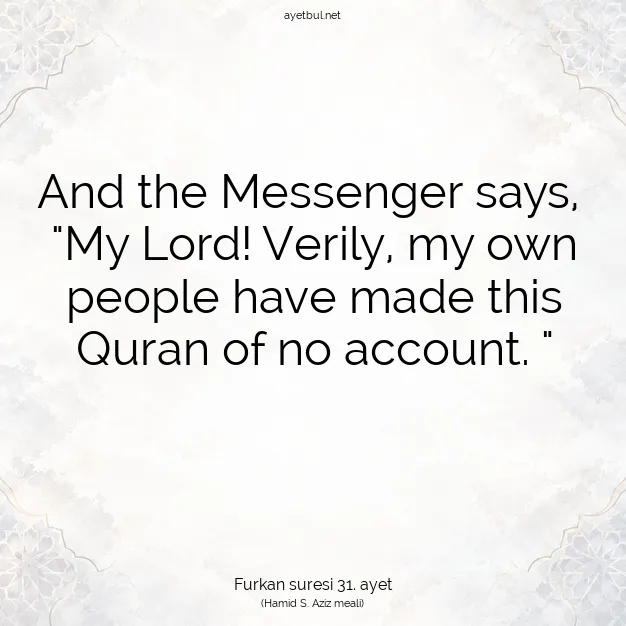 Ayetbul | Kuran Mealleri | Quran | Furkan suresi 31. ayet