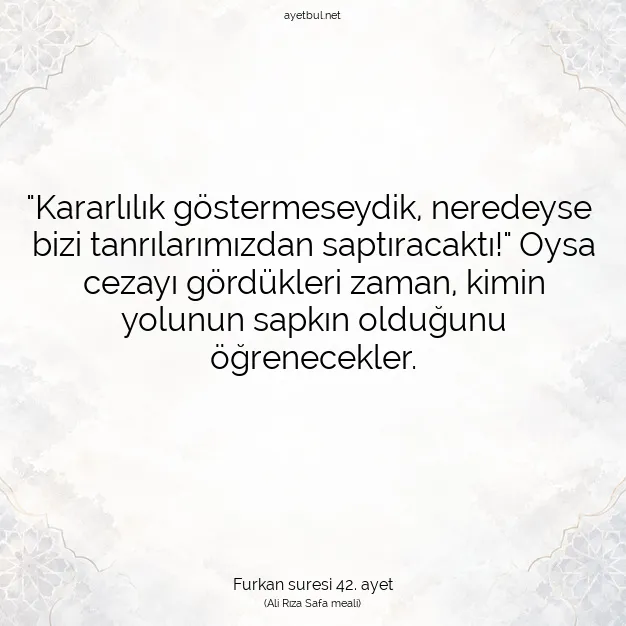 Ayetbul | Kuran Mealleri | Quran | Furkan suresi 42. ayet