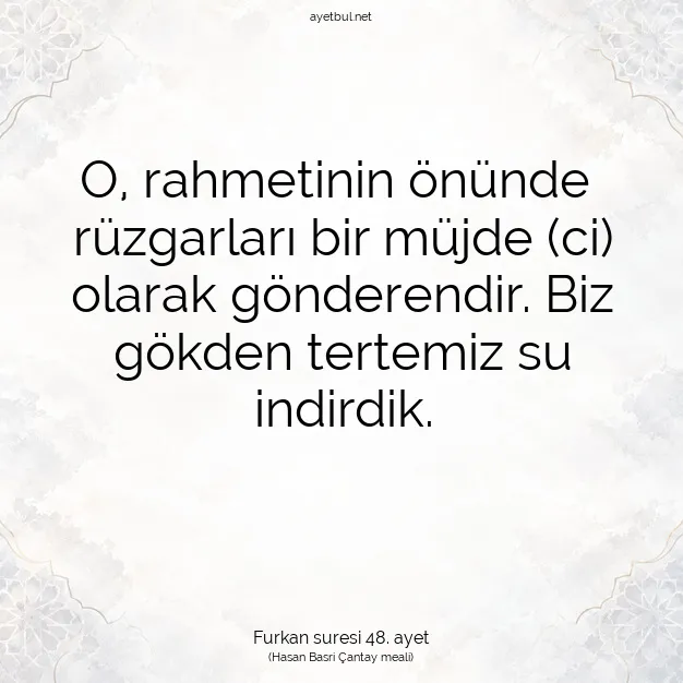 Ayetbul | Kuran Mealleri | Quran | Furkan suresi 48. ayet