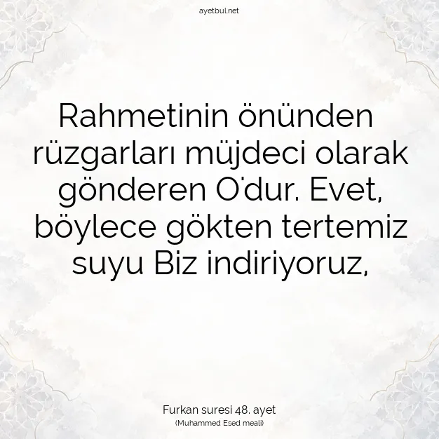 Ayetbul | Kuran Mealleri | Quran | Furkan suresi 48. ayet