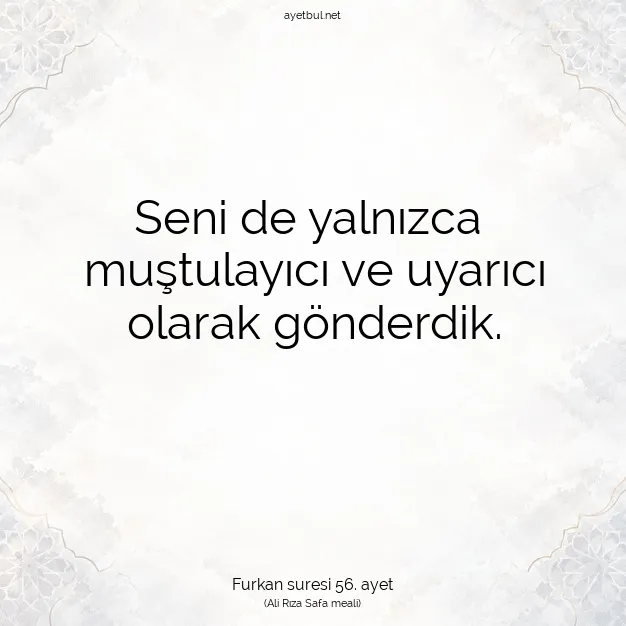 Ayetbul | Kuran Mealleri | Quran | Furkan suresi 56. ayet