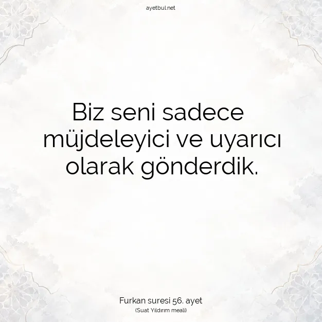 Ayetbul | Kuran Mealleri | Quran | Furkan suresi 56. ayet