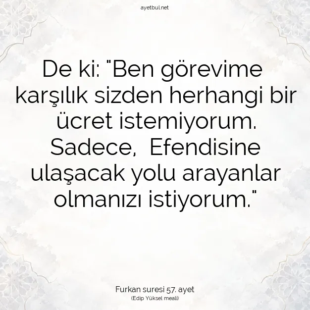 Ayetbul | Kuran Mealleri | Quran | Furkan suresi 57. ayet