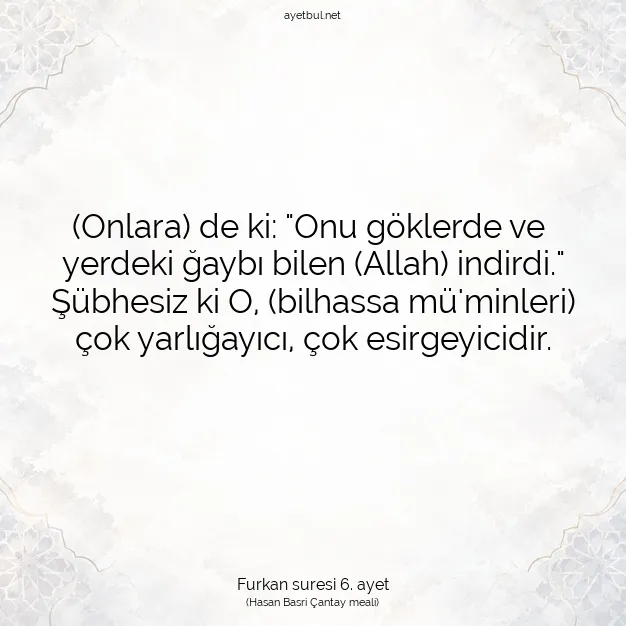 Ayetbul | Kuran Mealleri | Quran | Furkan suresi 6. ayet