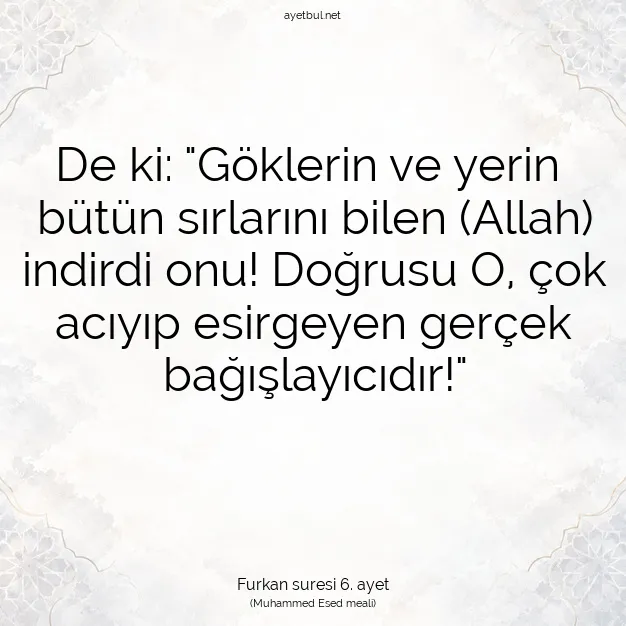 Ayetbul | Kuran Mealleri | Quran | Furkan suresi 6. ayet