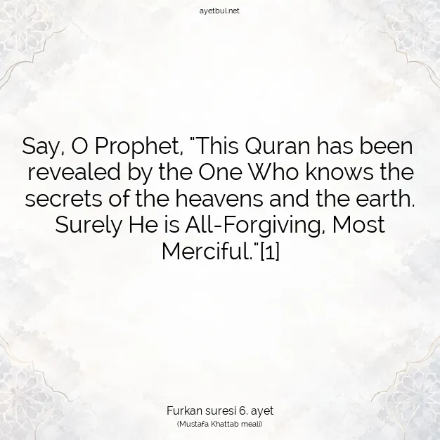 Ayetbul | Kuran Mealleri | Quran | Furkan suresi 6. ayet