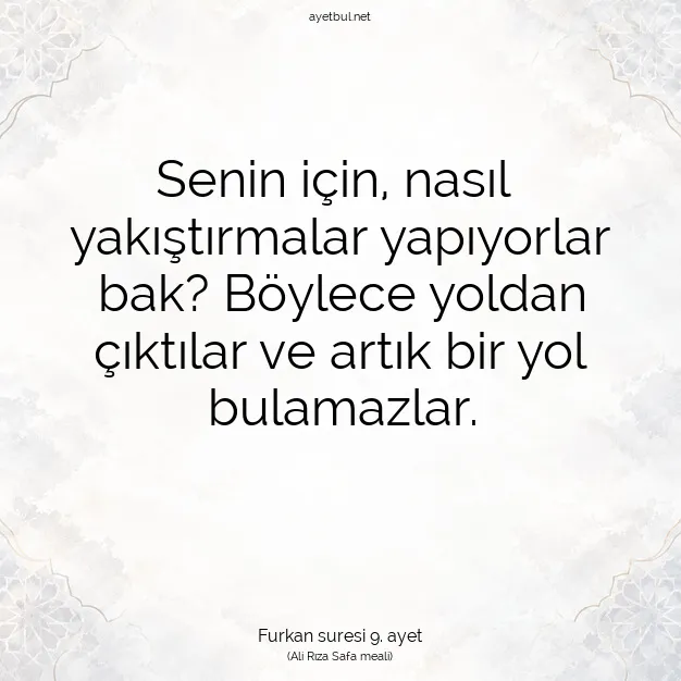 Ayetbul | Kuran Mealleri | Quran | Furkan suresi 9. ayet