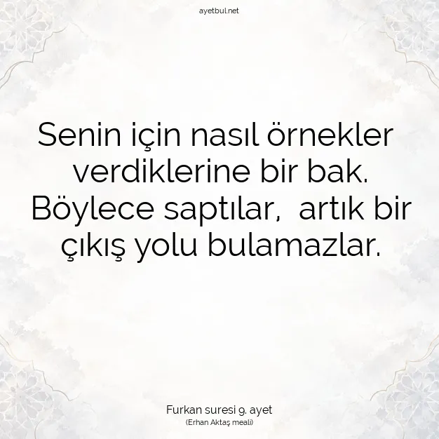 Ayetbul | Kuran Mealleri | Quran | Furkan suresi 9. ayet