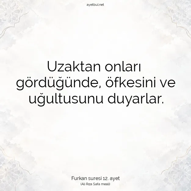 Ayetbul | Kuran Mealleri | Quran | Furkan suresi 12. ayet