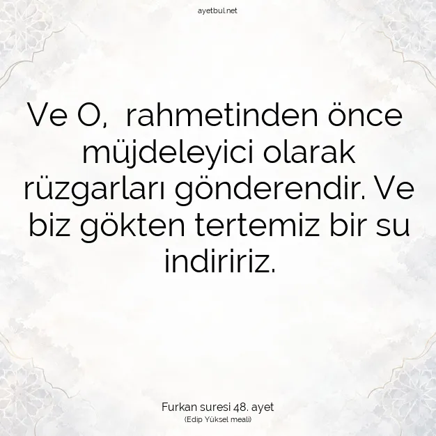 Ayetbul | Kuran Mealleri | Quran | Furkan suresi 48. ayet