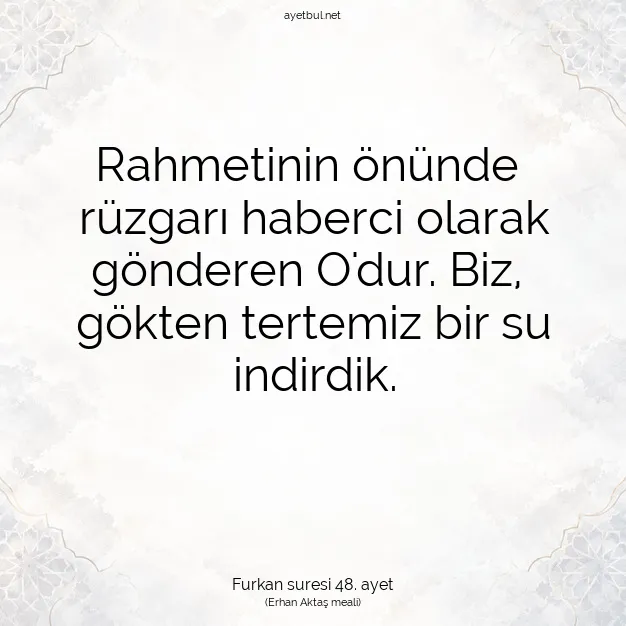 Ayetbul | Kuran Mealleri | Quran | Furkan suresi 48. ayet