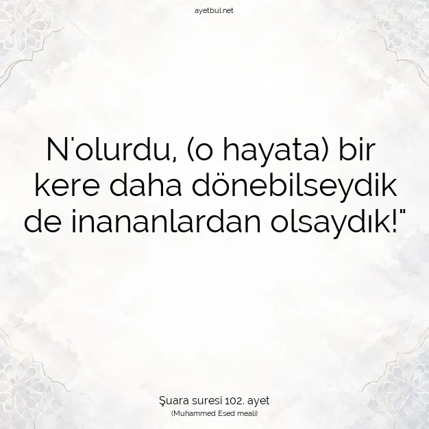 Ayetbul | Kuran Mealleri | Quran | Şuara suresi 102. ayet
