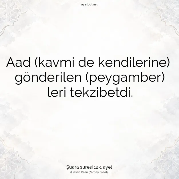 Ayetbul | Kuran Mealleri | Quran | Şuara suresi 123. ayet