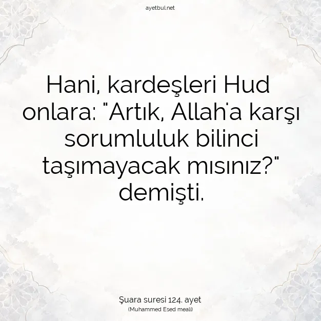 Ayetbul | Kuran Mealleri | Quran | Şuara suresi 124. ayet