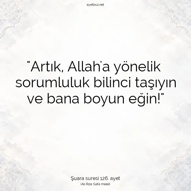 Ayetbul | Kuran Mealleri | Quran | Şuara suresi 126. ayet