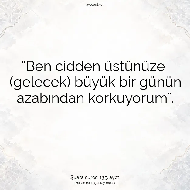 Ayetbul | Kuran Mealleri | Quran | Şuara suresi 135. ayet