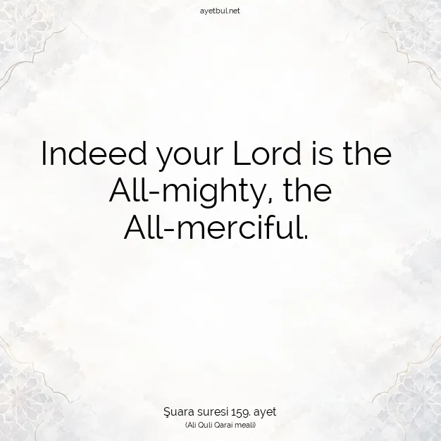 Ayetbul | Kuran Mealleri | Quran | Şuara suresi 159. ayet