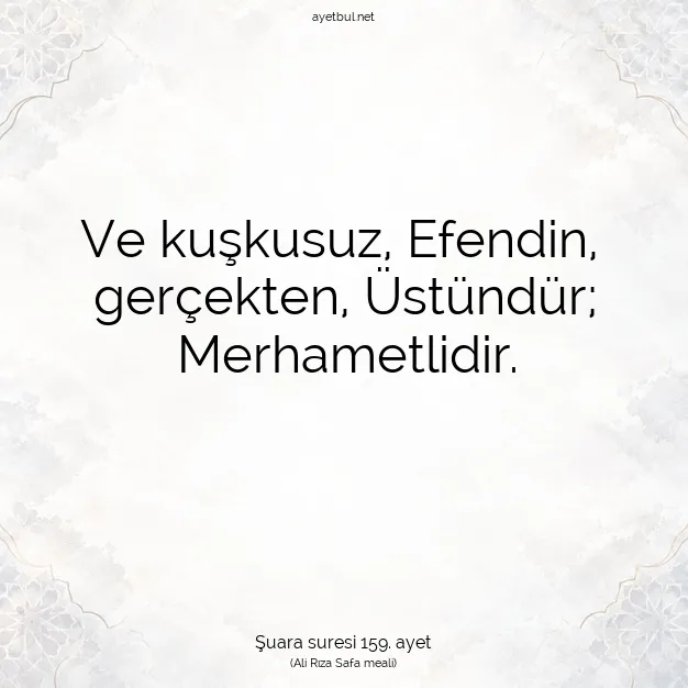Ayetbul | Kuran Mealleri | Quran | Şuara suresi 159. ayet