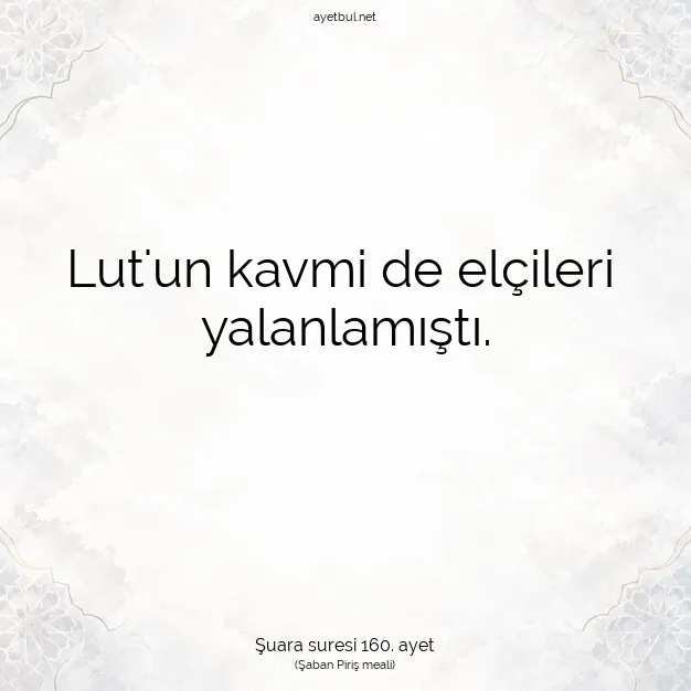 Ayetbul | Kuran Mealleri | Quran | Şuara suresi 160. ayet