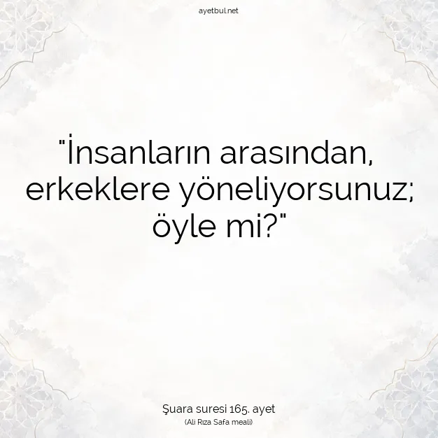 Ayetbul | Kuran Mealleri | Quran | Şuara suresi 165. ayet