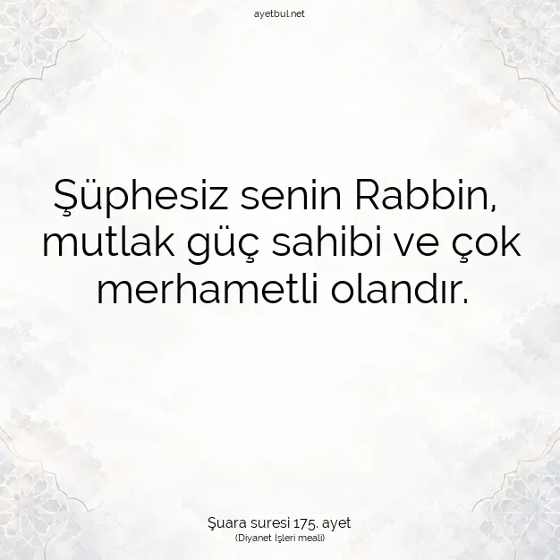 Ayetbul | Kuran Mealleri | Quran | Şuara suresi 175. ayet