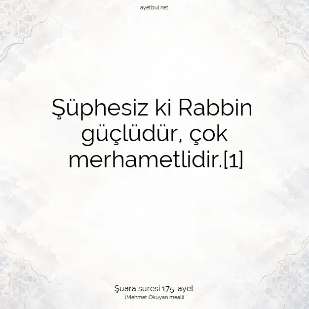 Ayetbul | Kuran Mealleri | Quran | Şuara suresi 175. ayet