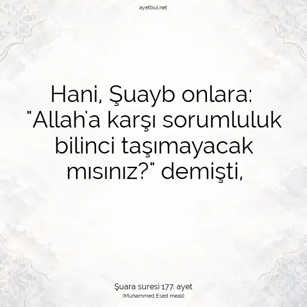 Ayetbul | Kuran Mealleri | Quran | Şuara suresi 177. ayet