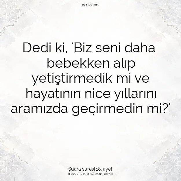 Ayetbul | Kuran Mealleri | Quran | Şuara suresi 18. ayet