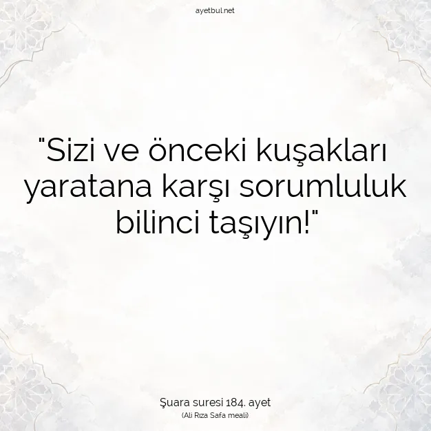 Ayetbul | Kuran Mealleri | Quran | Şuara suresi 184. ayet