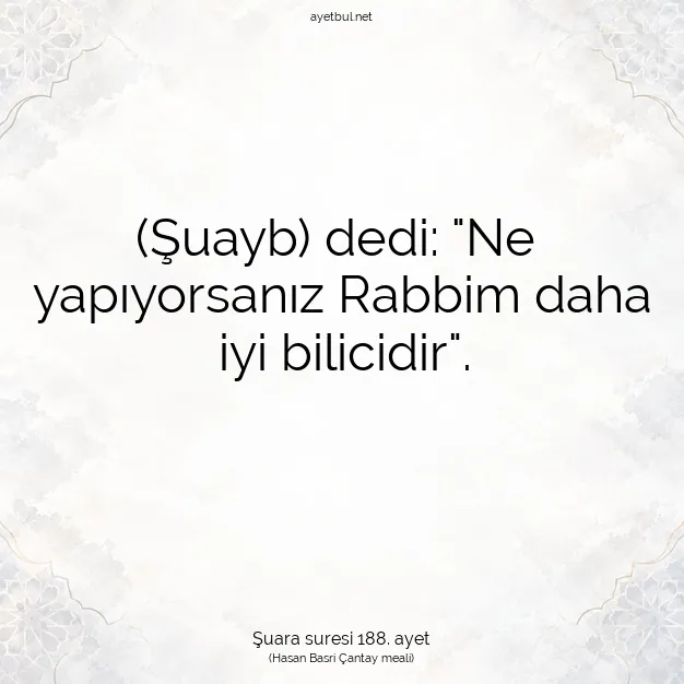 Ayetbul | Kuran Mealleri | Quran | Şuara suresi 188. ayet
