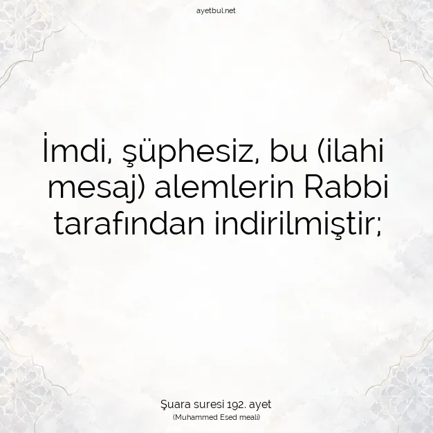 Ayetbul | Kuran Mealleri | Quran | Şuara suresi 192. ayet