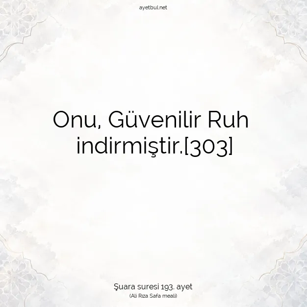 Ayetbul | Kuran Mealleri | Quran | Şuara suresi 193. ayet