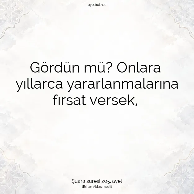Ayetbul | Kuran Mealleri | Quran | Şuara suresi 205. ayet