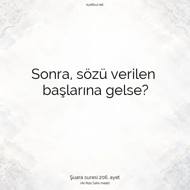 Ayetbul | Kuran Mealleri | Quran | Şuara suresi 206. ayet