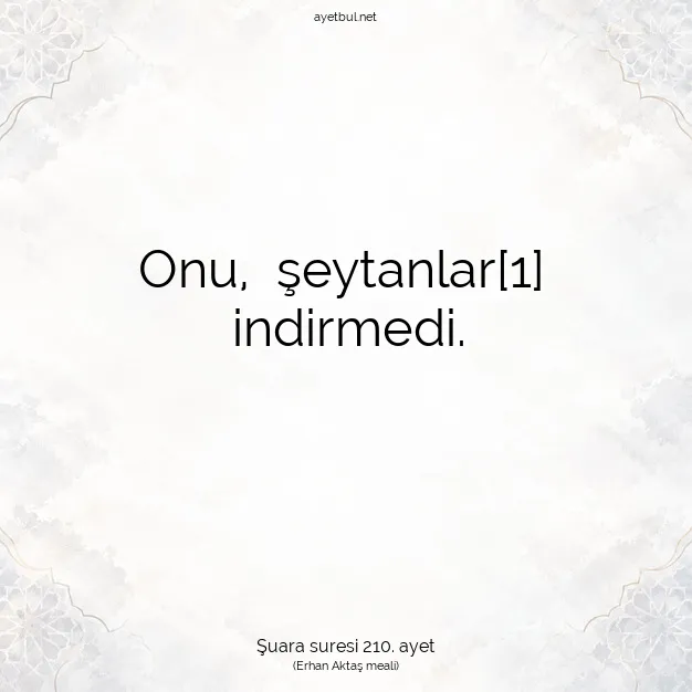 Ayetbul | Kuran Mealleri | Quran | Şuara suresi 210. ayet