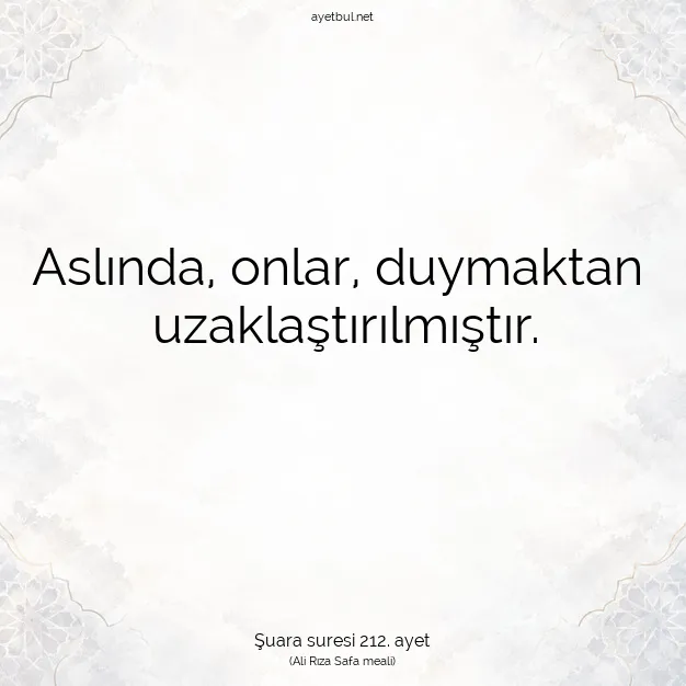 Ayetbul | Kuran Mealleri | Quran | Şuara suresi 212. ayet