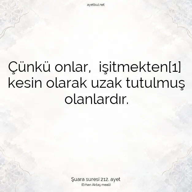 Ayetbul | Kuran Mealleri | Quran | Şuara suresi 212. ayet
