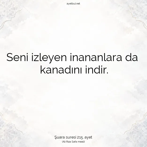 Ayetbul | Kuran Mealleri | Quran | Şuara suresi 215. ayet
