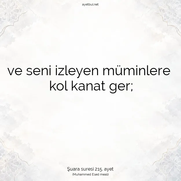 Ayetbul | Kuran Mealleri | Quran | Şuara suresi 215. ayet