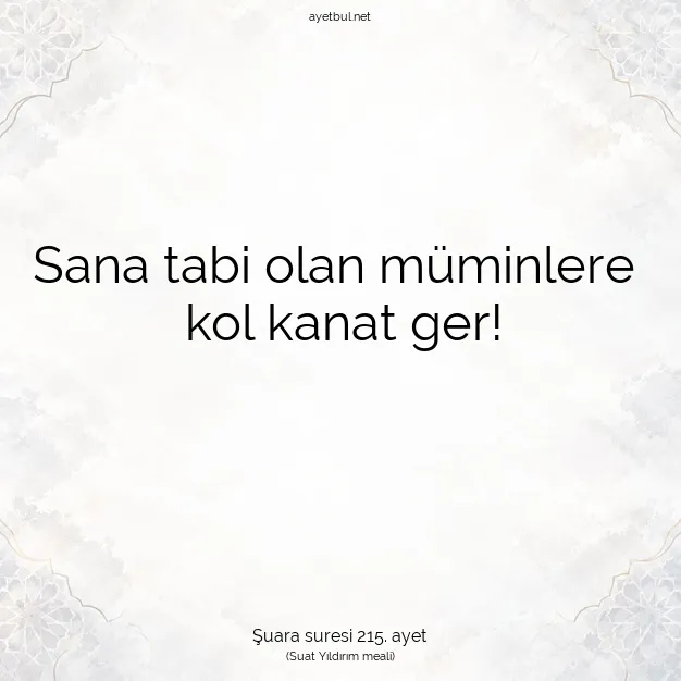 Ayetbul | Kuran Mealleri | Quran | Şuara suresi 215. ayet