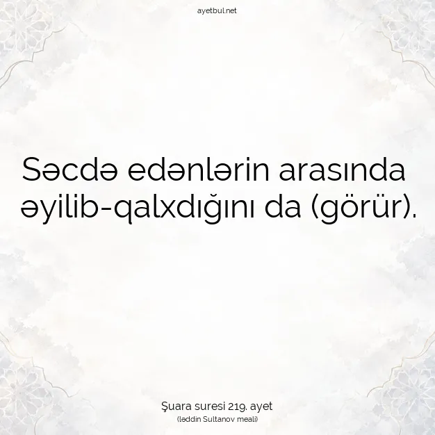Ayetbul | Kuran Mealleri | Quran | Şuara suresi 219. ayet