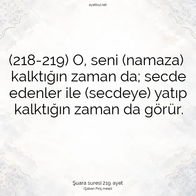 Ayetbul | Kuran Mealleri | Quran | Şuara suresi 219. ayet