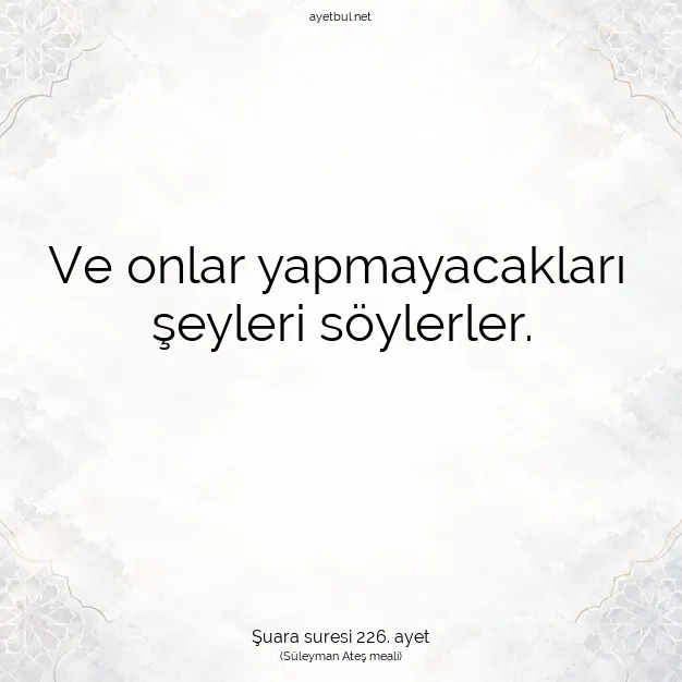 Ayetbul | Kuran Mealleri | Quran | Şuara suresi 226. ayet