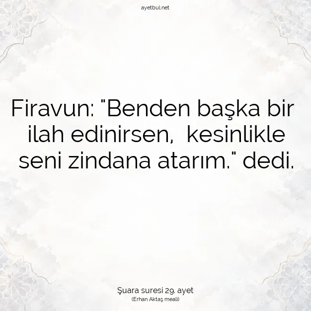 Ayetbul | Kuran Mealleri | Quran | Şuara suresi 29. ayet