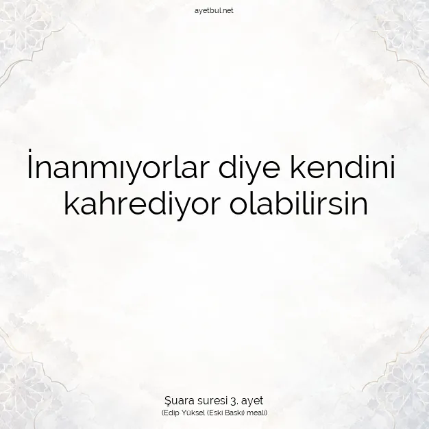 Ayetbul | Kuran Mealleri | Quran | Şuara suresi 3. ayet