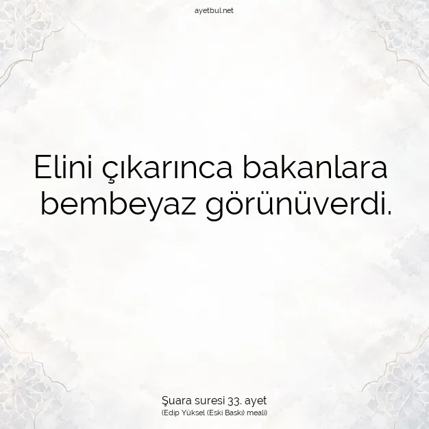 Ayetbul | Kuran Mealleri | Quran | Şuara suresi 33. ayet