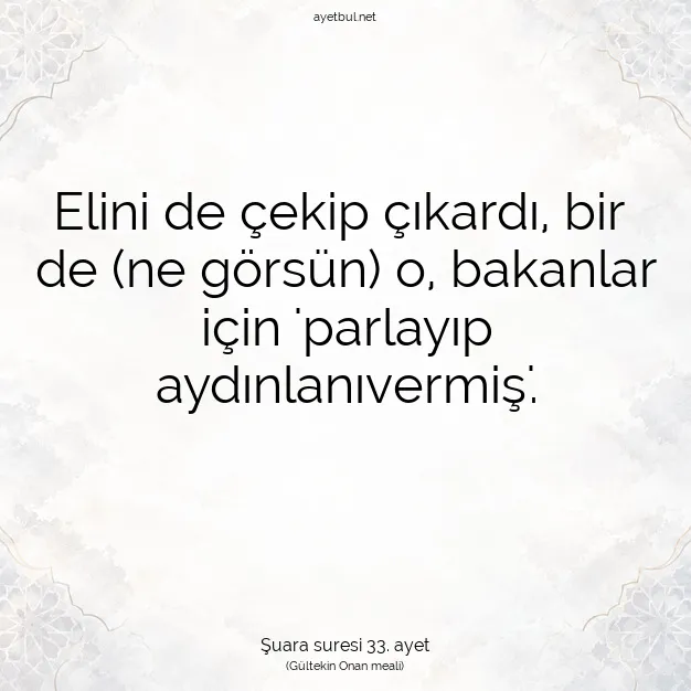 Ayetbul | Kuran Mealleri | Quran | Şuara suresi 33. ayet