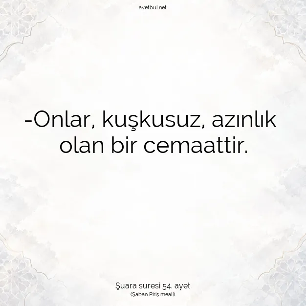 Ayetbul | Kuran Mealleri | Quran | Şuara suresi 54. ayet