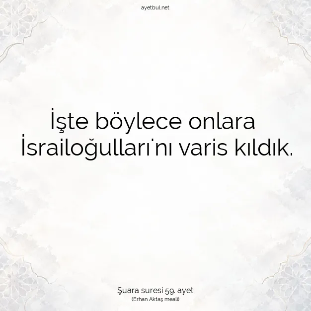 Ayetbul | Kuran Mealleri | Quran | Şuara suresi 59. ayet